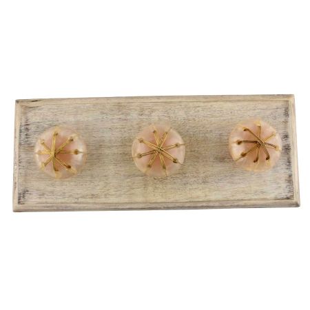 Baby Pink Top Resin Wooden Hooks 